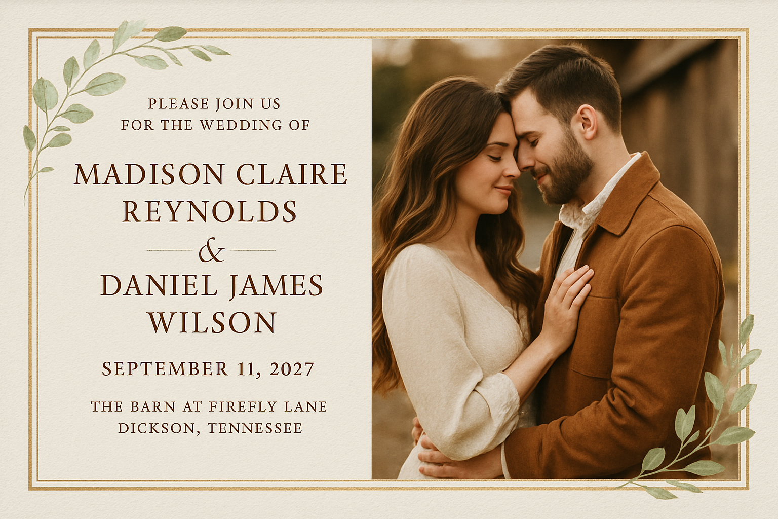 Firefly Lane Wedding Invitation