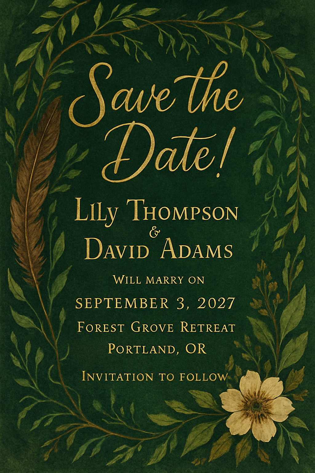 Lily & David Forest Save The Date