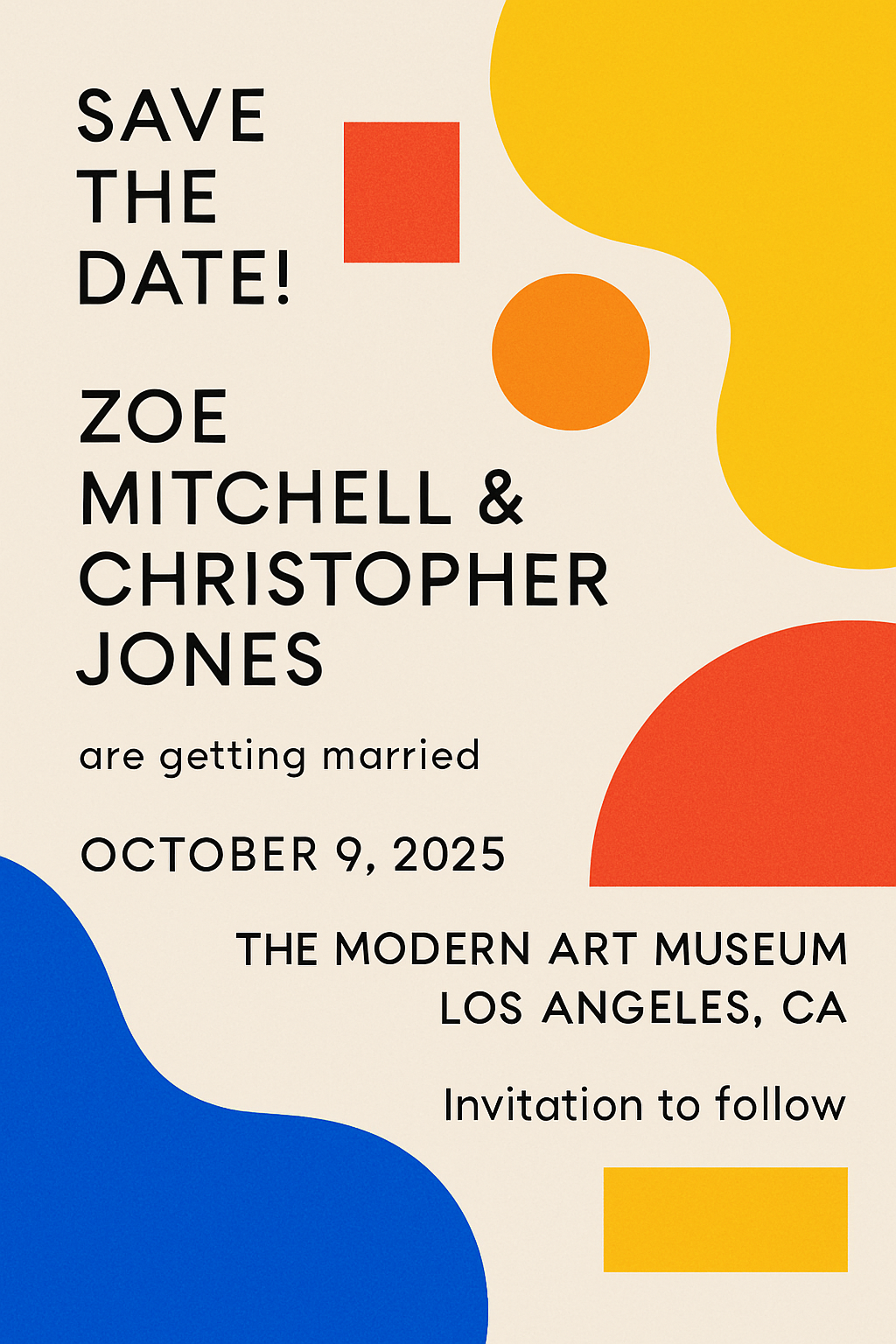 Zoe & Christopher Museum Save The Date