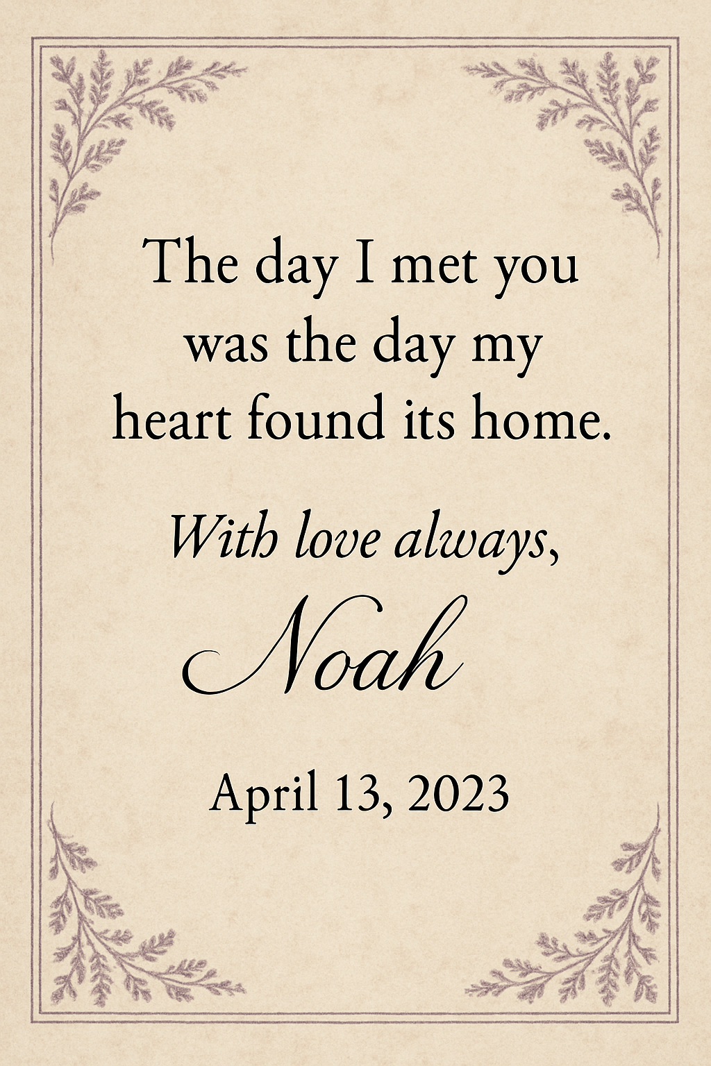 Noah Letter Keepsake