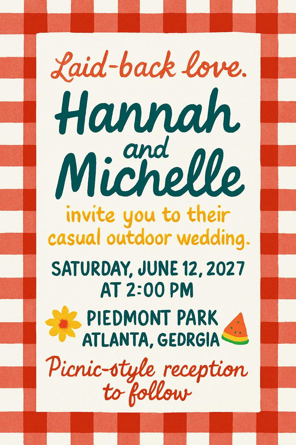 Hannah & Michelle Picnic Invite