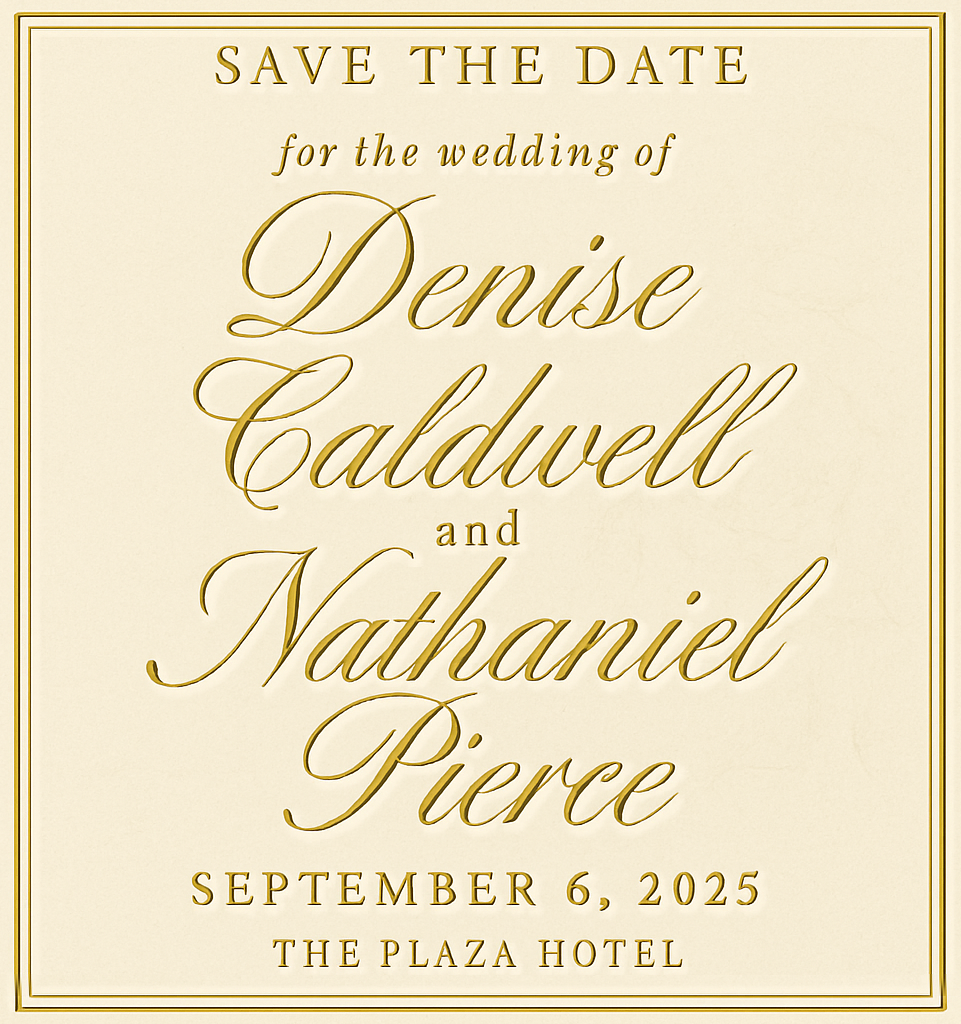 Denise & Nathaniel Plaza Save The Date