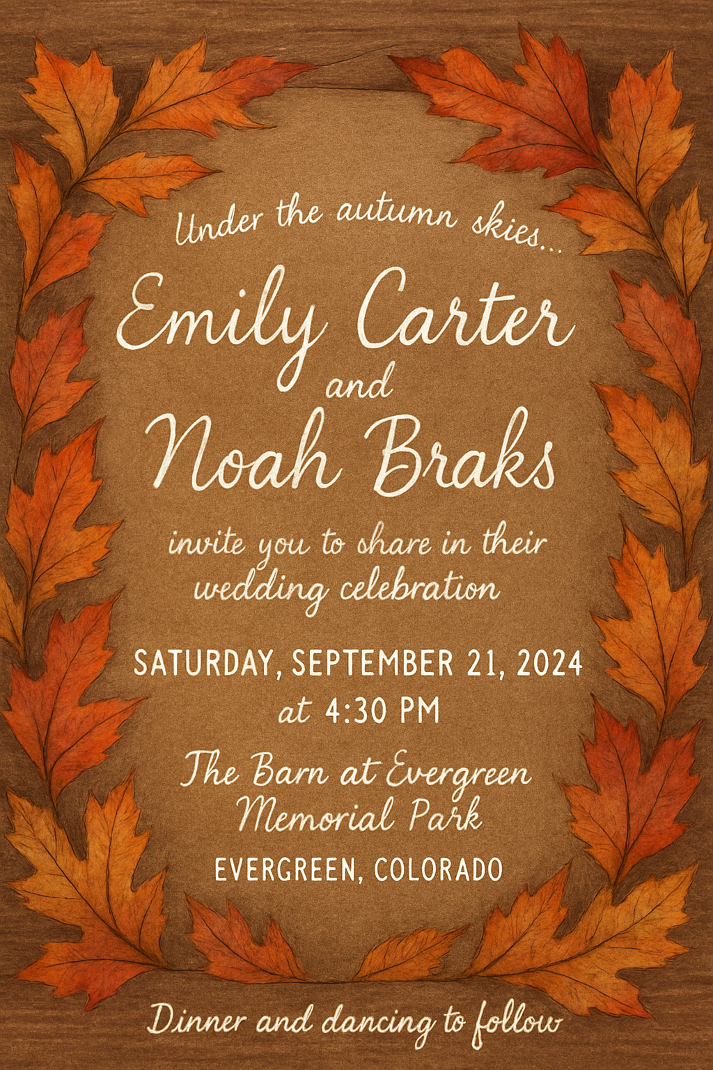Emily & Noah Autumn Invite